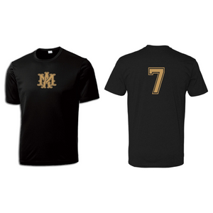 Black with Gold Player Dryfit with Number