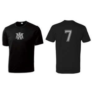 Black with Silver Player Dryfit with Number