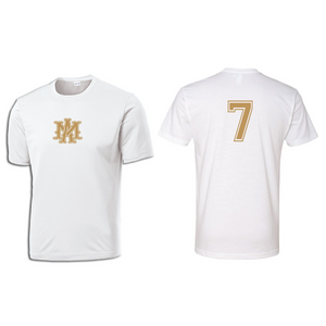 White with Gold Player Dryfit with Number